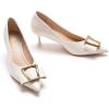 C.Paravano Pumps Shoes Women | Kitten Heels | Low Heel | Dress Shoes for Women | Pointed Toe Heels, Spring/Summer Events(White,Size 9.5)