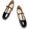 C.Paravano Women’s Mary Jane Flats | Comfortable Square Toe Ballet Flats | Mary Jane Shoes with Strap | Casual Dress Flat Black Shoes for Work Party or Walking (Size 11.5,Black)