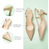 C.Paravano Slingback Flats | Pointed Toe Flats | Slingback Sandals | Women’s Slingback Dress Shoes | Adjustable Buckle Sandals(Beige)