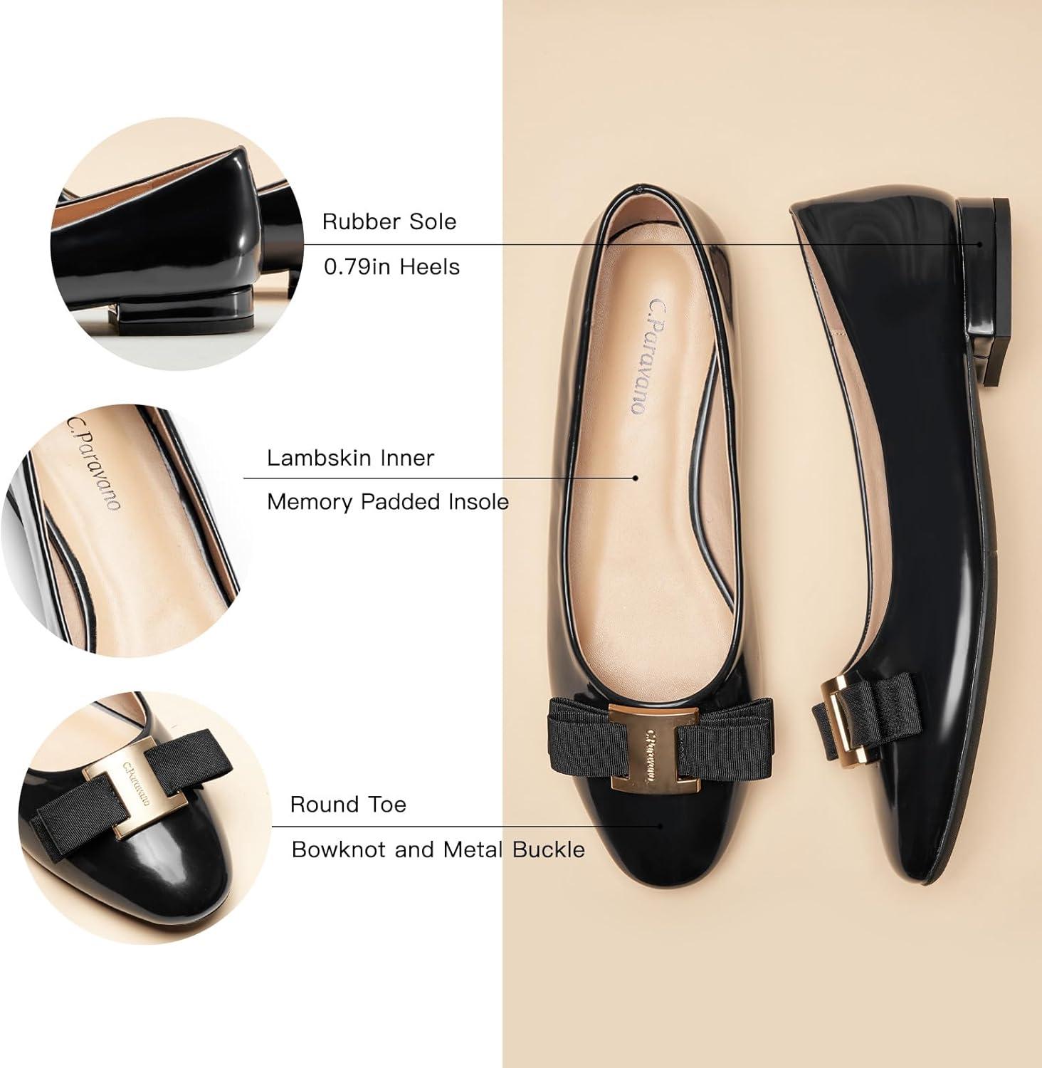 image:imageCParavano Flat Shoes for Women Womens Flats Ballet Flats Dress Shoes for Women85Black
