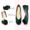 C.Paravano Ballet Flats for Women | Women’s Floral Flat Shoes | Comfortable Square Toe Flats | Slip On Dress Shoes for Wedding, Office Work, Casual (Size 8.5,Dark Green)