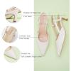 C.Paravano Slingback Flats | Pointed Toe Flats | Slingback Sandals | Women’s Slingback Dress Shoes | Adjustable Buckle Sandals(Off-white)