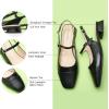 C.Paravano Women’s Square Toe Slingback Block Heel Sandals(Black)