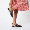 C.Paravano Women’s Square Toe Slingback Block Heel Sandals(Black)