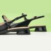 C.Paravano Women’s Square Toe Slingback Block Heel Sandals(Black)
