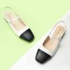C.Paravano Women’s Square Toe Slingback Block Heel Sandals(White)
