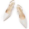 C.Paravano Slingback Flats | Pointed Toe Flats | Slingback Sandals | Women’s Slingback Dress Shoes | Adjustable Buckle Sandals(Off-white)