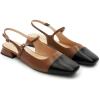 C.Paravano Women’s Square Toe Slingback Block Heel Sandals(Brown)