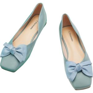 C.PARAVANO Women’s Flats I Square Toe Shoes for Women I Blue Flat Shoes I Womens Leather Shoes I Flat Shoes Women (Size 39,Blue)