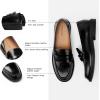 C.Paravano Genuine Leather Penny Loafers | Loafers for Women | Casual Slip On | Walking Flats Classic Driving Moccasins(Black,9.5)