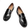 C.Paravano Genuine Leather Penny Loafers | Loafers for Women | Casual Slip On | Walking Flats Classic Driving Moccasins(Black,9.5)