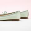 C.Paravano Ballet Flats | Square Toe Shoes | Bow Slip Ons | Ballet Shoes for Women | Dressy Flats for Women (Size 6.5,Light Green)
