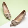 C.Paravano Womens Designer Pumps | Kitten Heels for Women | Low Heel Pumps | Heels for Women | Women Shoes Dressy(Camel)