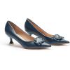 C.Paravano Womens Designer Pumps | Kitten Heels for Women | Low Heel Pumps | Heels for Women | Women Shoes Dressy(Navy)