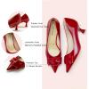 C.Paravano Womens Designer Pumps | Kitten Heels for Women | Low Heel Pumps | Heels for Women | Women Shoes Dressy(Red Smooth)