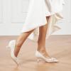 C.Paravano Womens Designer Pumps | Kitten Heels for Women | Low Heel Pumps | Heels for Women | Women Shoes Dressy(White Smooth)