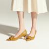 C.Paravano Women’s Pumps | Kitten Heels | Leather Pumps | Party Heels (C-Straw, Size 8.5)