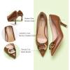 C.Paravano Women’s Pumps | Women Heels Closed Toe | Pumps Shoes Women | Chic Pointed Toe Design | Comfort Heels(Brown E2 New)