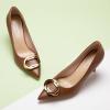 C.Paravano Women’s Pumps | Women Heels Closed Toe | Pumps Shoes Women | Chic Pointed Toe Design | Comfort Heels(Brown E2 New)