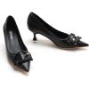 C.Paravano Womens Designer Pumps | Kitten Heels for Women | Low Heel Pumps | Heels for Women | Women Shoes Dressy(Black Smooth)