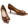 C.Paravano Womens Designer Pumps | Kitten Heels for Women | Low Heel Pumps | Heels for Women | Women Shoes Dressy(Brown)