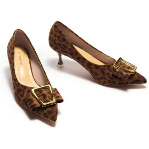 C.Paravano Pumps Shoes Women | Kitten Heels | Low Heel | Dress Shoes for Women | Pointed Toe Heels, Spring/Summer Events（Leopard，6.5）