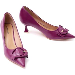 C.Paravano Womens Designer Pumps | Kitten Heels for Women | Low Heel Pumps | Heels for Women | Women Shoes Dressy(Heels Purple)