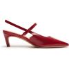C.Paravano Kitten Heels for Women Pointed Toe Slingback Heels Low Heel Women’s Pumps Shoes Closed Toe Sandals(Red)