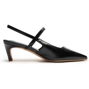 C.Paravano Kitten Heels for Women Pointed Toe Slingback Heels Low Heel Women’s Pumps Shoes Closed Toe Sandals(Black)
