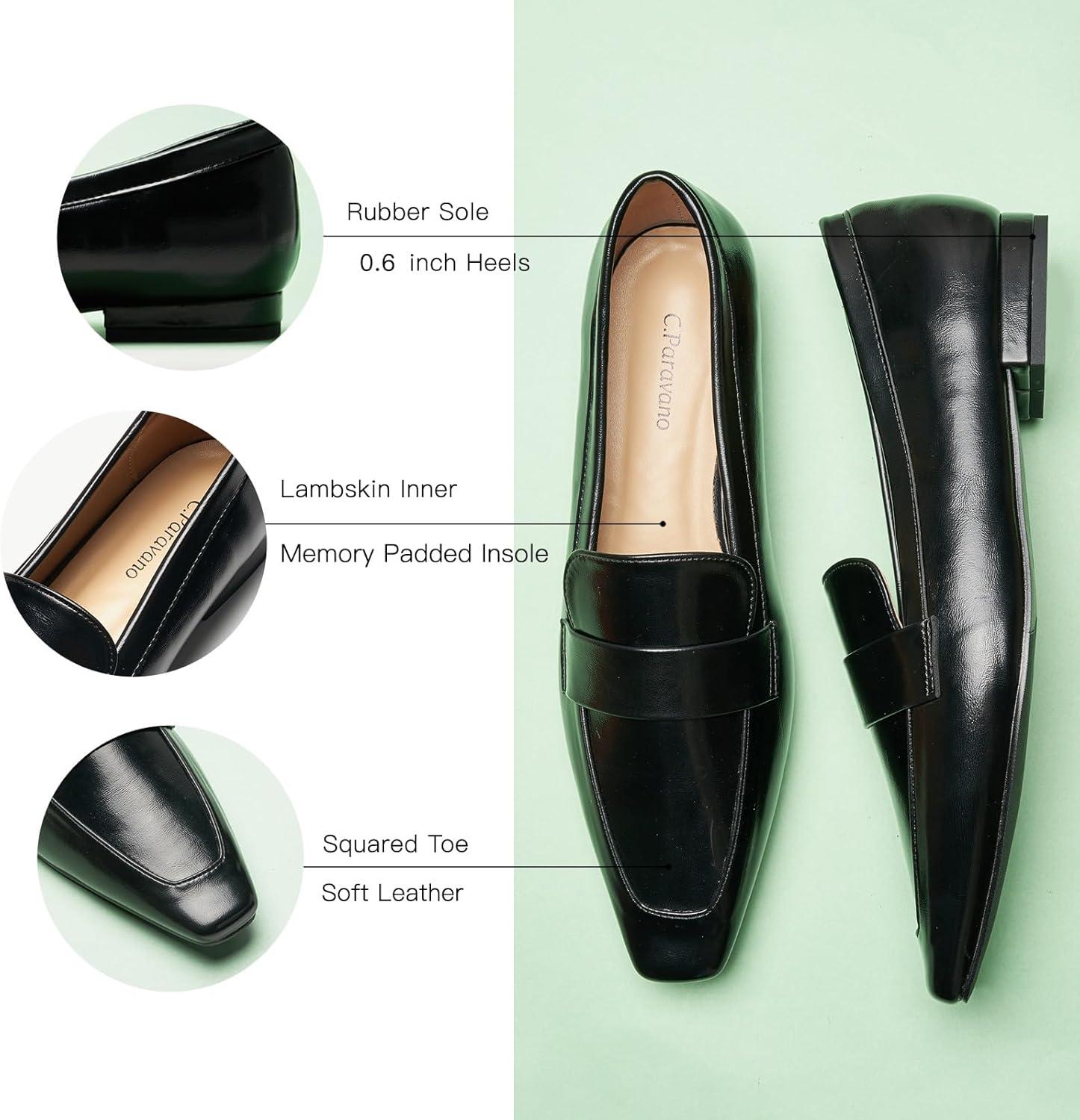image:imageCParavano Womens Loafer Flat Loafers for Women Slipon Flats Shoes Business Casual Shoe Slipon Penny Loafers for WomenL1black