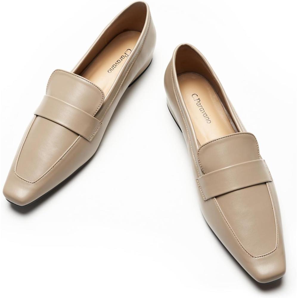 image:imageCParavano Womens Loafer Flat Loafers for Women Slipon Flats Shoes Business Casual Shoe Slipon Penny Loafers for WomenL1camel