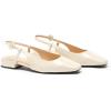 C.Paravano Slingback Flats | Women’s Slingback Shoes | Low Heels | Square Toe Flat | Sandals Women | Block Heel Slingback Sandals(Ivory)