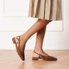 C.Paravano Slingback Flats | Women’s Slingback Shoes | Low Heels | Square Toe Flat | Sandals Women | Block Heel Slingback Sandals(Leopard-b)