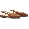 C.Paravano Slingback Flats | Women’s Slingback Shoes | Low Heels | Square Toe Flat | Sandals Women | Block Heel Slingback Sandals(Leopard-b)