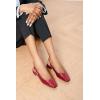 C.Paravano Slingback Flats | Women’s Slingback Shoes | Low Heels | Square Toe Flat | Sandals Women | Block Heel Slingback Sandals(Red)