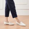 C.Paravano Women’s Loafer Flat | Loafers for Women | Slip-on Flats Shoes | Business Casual Shoe | Slip-on Penny Loafers for Women(L1-white)