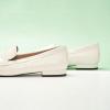 C.Paravano Women’s Loafer Flat | Loafers for Women | Slip-on Flats Shoes | Business Casual Shoe | Slip-on Penny Loafers for Women(L1-white)