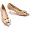 C.Paravano Pumps Shoes Women | Kitten Heels | Low Heel | Dress Shoes for Women | Pointed Toe Heels, Spring/Summer Events(Beige,Size 10)