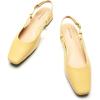 C.Paravano Slingback Flats | Women’s Slingback Shoes | Low Heels | Square Toe Flat | Sandals Women | Block Heel Slingback Sandals(Yellow)
