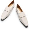 C.Paravano Women’s Loafer Flat | Loafers for Women | Slip-on Flats Shoes | Business Casual Shoe | Slip-on Penny Loafers for Women(L1-white)