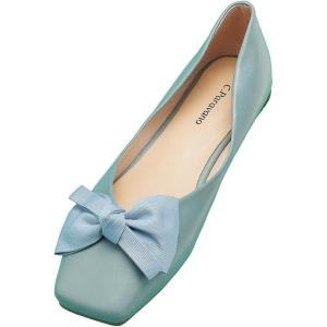 C.Paravano Flats for Women | Square Toe Shoes | Ballet Flats | Dressy Women Shoes(Blue Od)