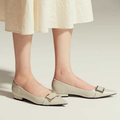 image:imageCParavano Flats for Women Pointed Toe Flats Ballet Flats Women Dressy Shoes ComfortableNavy