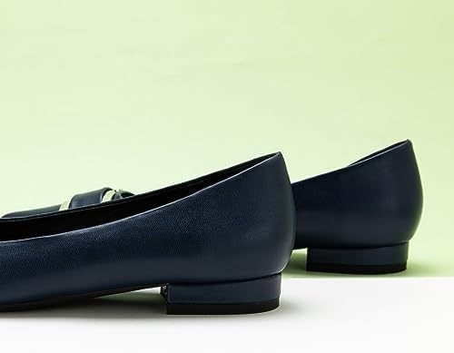 image:imageCParavano Flats for Women Pointed Toe Flats Ballet Flats Women Dressy Shoes ComfortableNavy