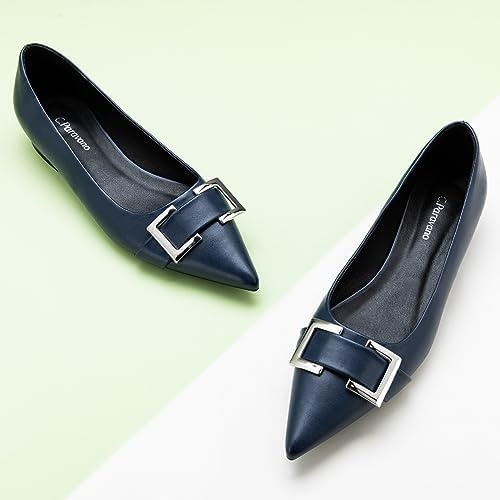 image:imageCParavano Flats for Women Pointed Toe Flats Ballet Flats Women Dressy Shoes ComfortableNavy