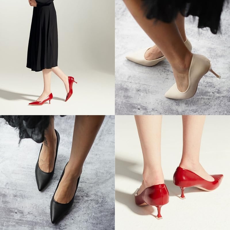 image:imageCParavano Womens Pumps Wedding Shoes Dressy Low Heel Work Casual Heels Pointed Toe Heels for Office Wear and Casual OutfitsSize 85Light Blue