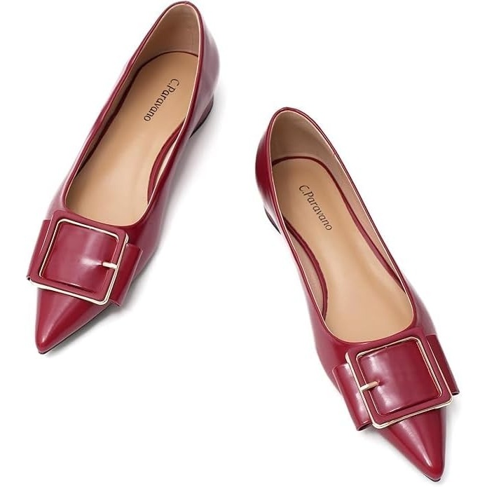 image:imageCParavano Womens Flats  Pointed Toe Ballet Shoes  Work Shoes for Women  Comfortable FlatsSize 8Red