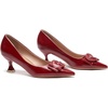 C.Paravano Womens Kitten Heels for Women Pointed Toe Low Heel Pumps Designer Pumps Heels for Women Shoes Dressy(Heels Red)