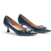 C.Paravano Womens Kitten Heels for Women Pointed Toe Low Heel Pumps Designer Pumps Heels for Women Shoes Dressy(Navy)