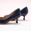 C.Paravano Womens Kitten Heels for Women Pointed Toe Low Heel Pumps Designer Pumps Heels for Women Shoes Dressy(Navy)