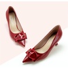 C.Paravano Womens Kitten Heels for Women Pointed Toe Low Heel Pumps Designer Pumps Heels for Women Shoes Dressy(Red Smooth)